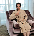 Bathrobe Men 100% Cotton White Terry Fleece Towel Winter Robes Men's Robe Long Robe For Men Absorbent Bathrobes Home Clothes