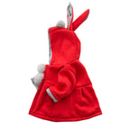 2025Children's coat Autumn Winter New Girl David Jacket Long Solid color Cute Cartoon Rabbit Ears Hooded Coat 0-5Y