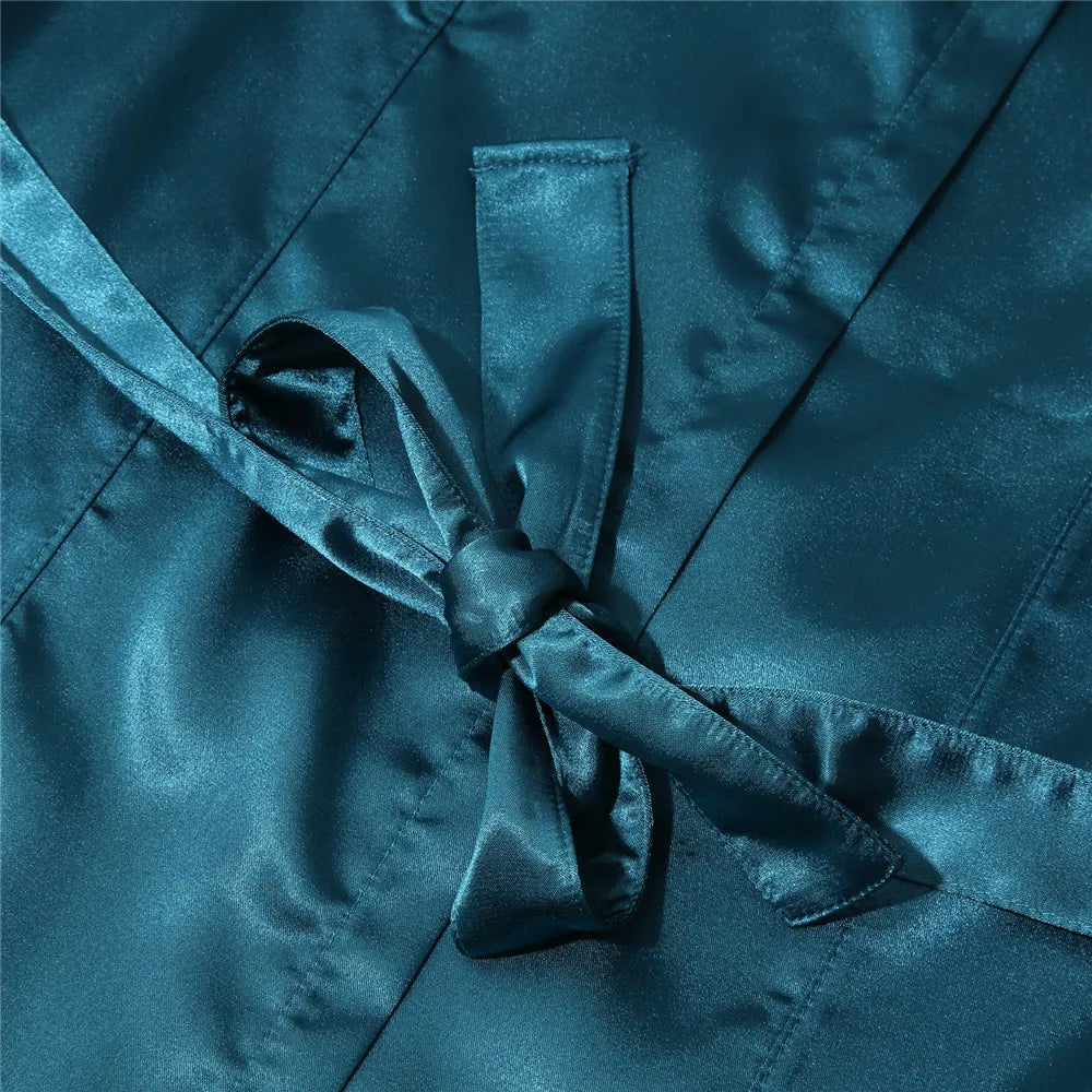 Mens Hooded Bath Robe Short Sleeve House Robe Satin Silk Lounge Bathrobes with Belt Men's Pajamas Homme Kimono Robes Sleepwear