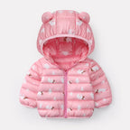 Baby Girls Hooded Down Jackets For Kids Coats Autumn Boys Cartoon Warm Jacket Coat Jacket Toddler Girl Zipper Jacket Outerwear