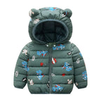 Baby Girls Hooded Down Jackets For Kids Coats Autumn Boys Cartoon Warm Jacket Coat Jacket Toddler Girl Zipper Jacket Outerwear