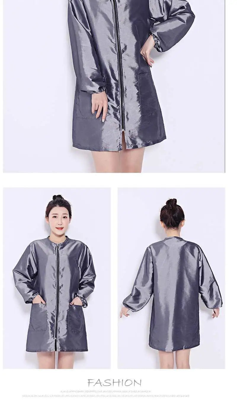 Hair Salon Work Clothes Pet Grooming Uniforms Long Sleeve Beauty Salon Smock Barber Shop Hairdresser Robe Anti Hair Gown Y1206