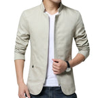 Mens Jacket Fashion Standing Collar Jackets Size M-5XL Solid