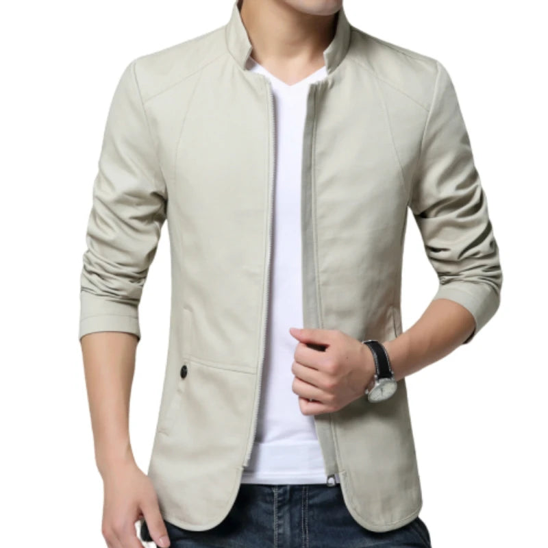 Mens Jacket Fashion Standing Collar Jackets Size M-5XL Solid