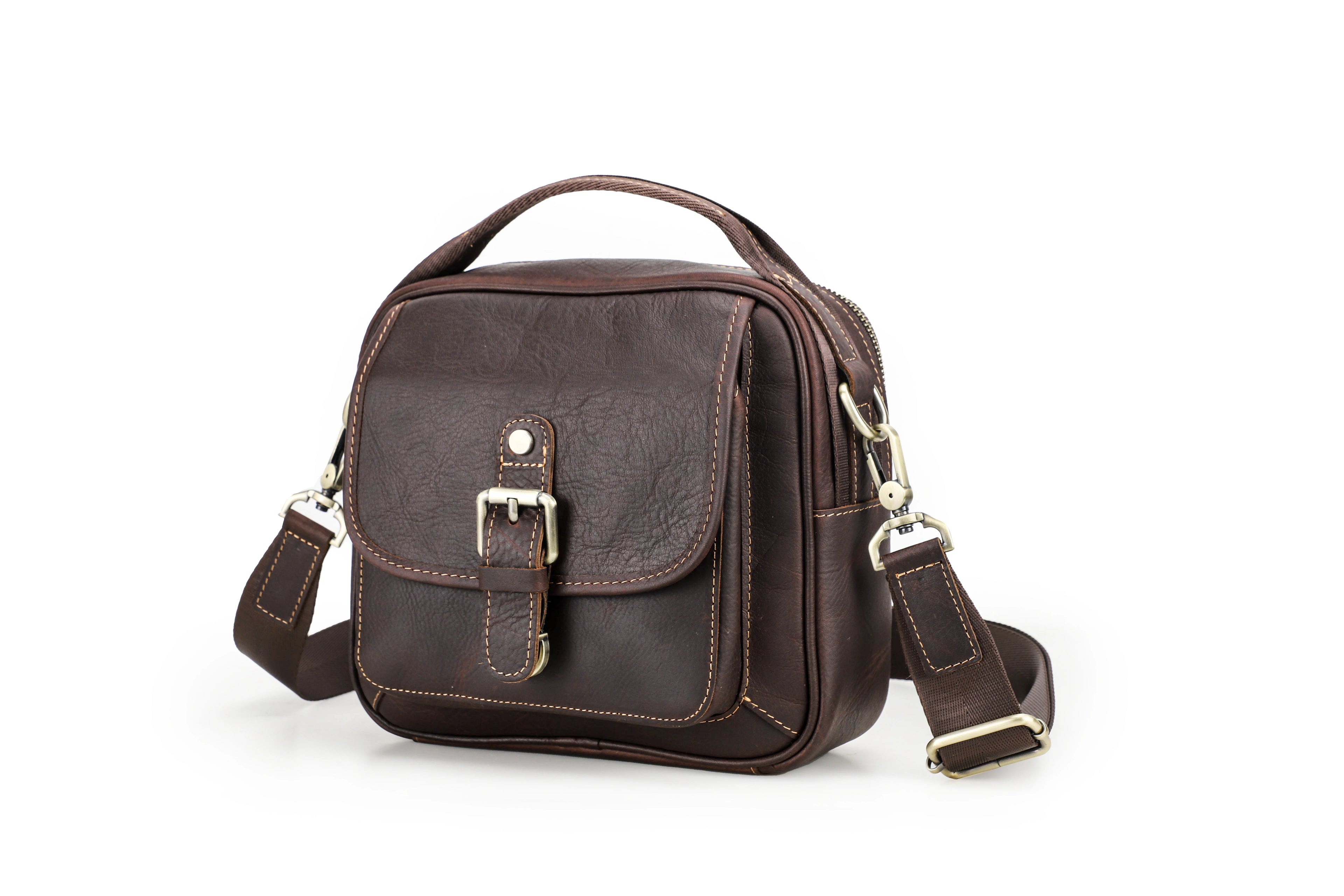 Men's Vintage Genuine Leather Crossbody Messenger Bag