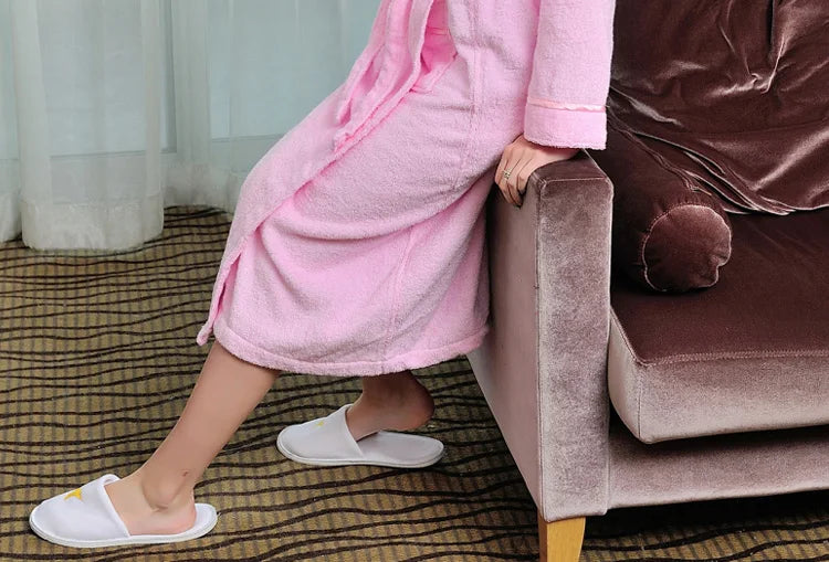 Bathrobe Men 100% Cotton White Terry Fleece Towel Winter Robes Men's Robe Long Robe For Men Absorbent Bathrobes Home Clothes