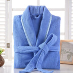 Bathrobe Men 100% Cotton White Terry Fleece Towel Winter Robes Men's Robe Long Robe For Men Absorbent Bathrobes Home Clothes