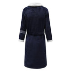 Autumn/Winter Men Nightgown Kimono Bathrobe Gown Coral Fleece Negligee V-neck Intimate Lingerie Solid Colour Sleepwear