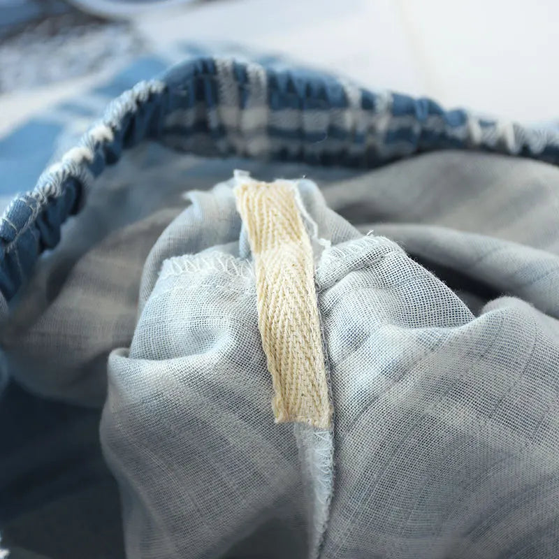 Men 100% Cotton Gauze Sleep Trousers Sleep Pants Mens Pajamas Pants Sleep Bottoms Sleepwear Pajama Short for Men Pijama Hombre