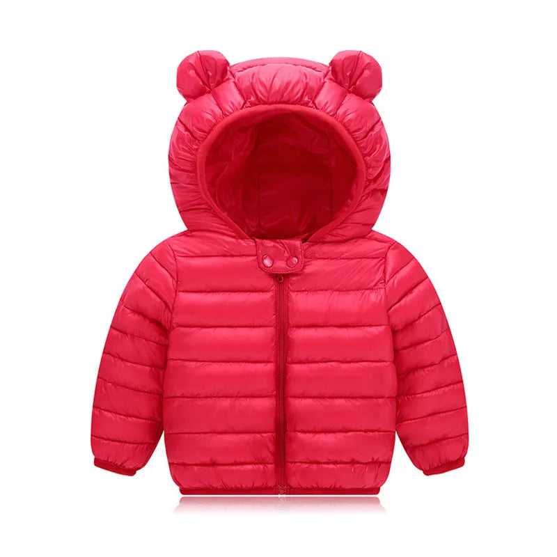 Baby Girls Hooded Down Jackets For Kids Coats Autumn Boys Cartoon Warm Jacket Coat Jacket Toddler Girl Zipper Jacket Outerwear