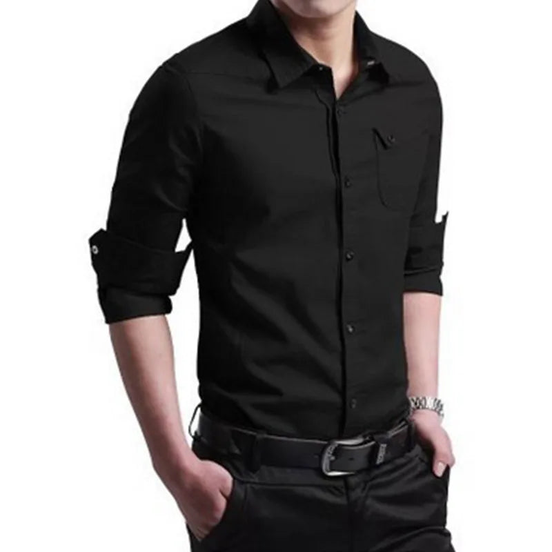 Men Shirt Mens Business Casual Shirts