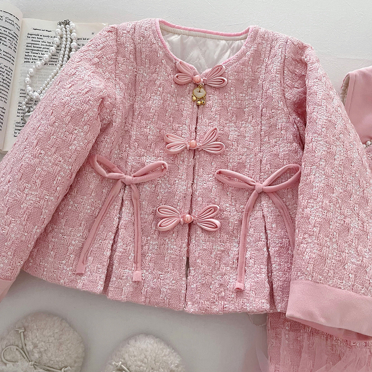 Girls Clothing Sets Winter Kids Girl Sweet Faux Fur Coat and Dress 2pcs Clothes Suit Children Girl Princess Warm Clothes 3 5 8