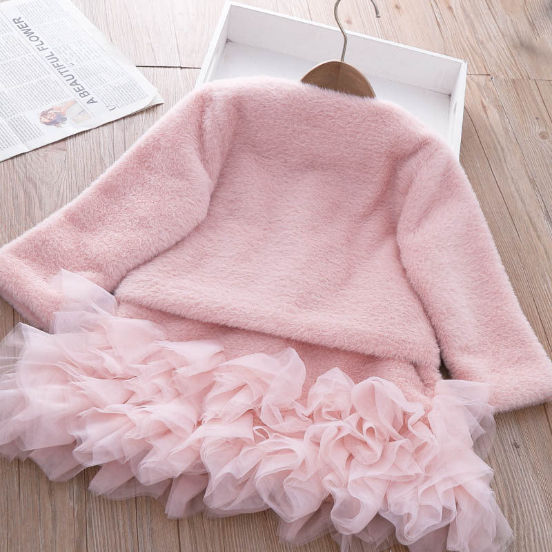 Girls Clothing Sets Winter Kids Girl Sweet Faux Fur Coat and Dress 2pcs Clothes Suit Children Girl Princess Warm Clothes 3 5 8