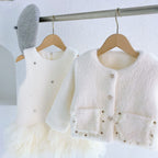 Girls Clothing Sets Winter Kids Girl Sweet Faux Fur Coat and Dress 2pcs Clothes Suit Children Girl Princess Warm Clothes 3 5 8