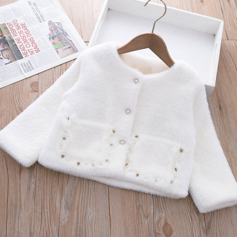 Girls Clothing Sets Winter Kids Girl Sweet Faux Fur Coat and Dress 2pcs Clothes Suit Children Girl Princess Warm Clothes 3 5 8