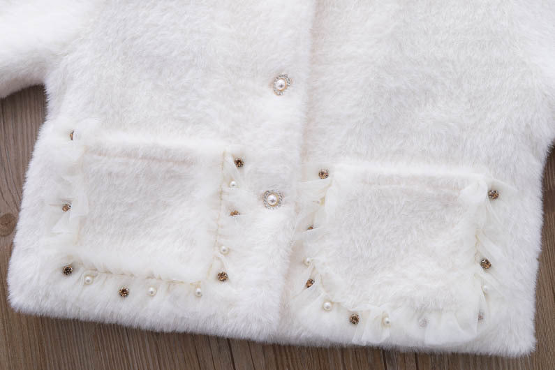 Girls Clothing Sets Winter Kids Girl Sweet Faux Fur Coat and Dress 2pcs Clothes Suit Children Girl Princess Warm Clothes 3 5 8