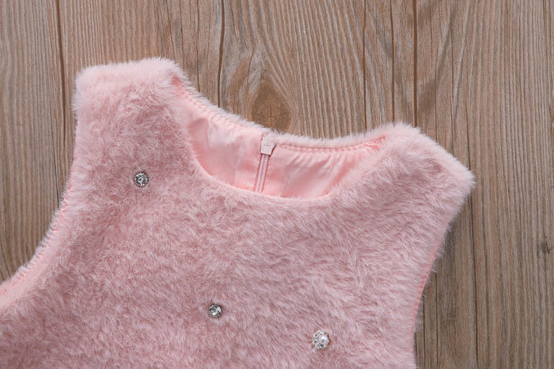 Girls Clothing Sets Winter Kids Girl Sweet Faux Fur Coat and Dress 2pcs Clothes Suit Children Girl Princess Warm Clothes 3 5 8