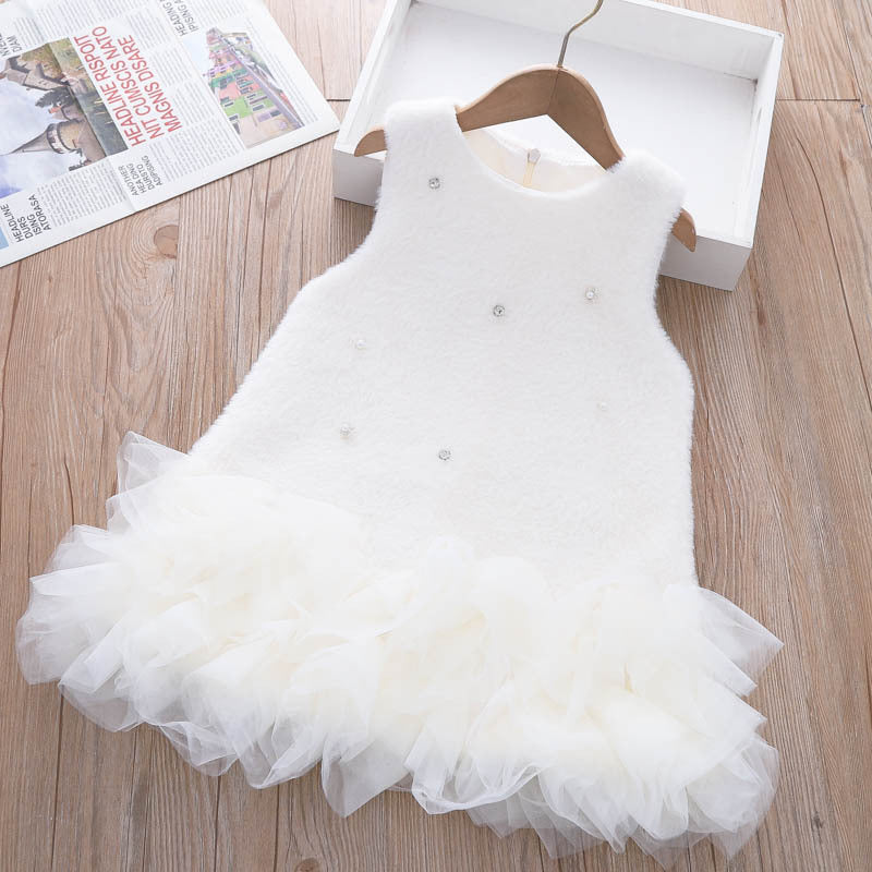 Girls Clothing Sets Winter Kids Girl Sweet Faux Fur Coat and Dress 2pcs Clothes Suit Children Girl Princess Warm Clothes 3 5 8