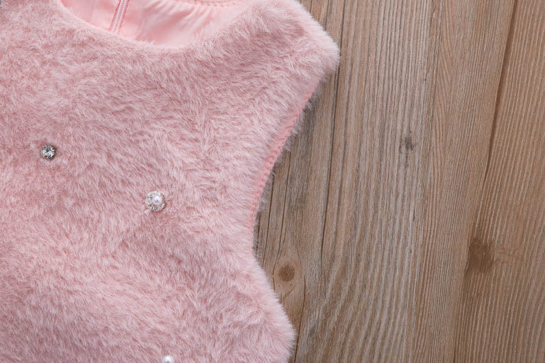Girls Clothing Sets Winter Kids Girl Sweet Faux Fur Coat and Dress 2pcs Clothes Suit Children Girl Princess Warm Clothes 3 5 8