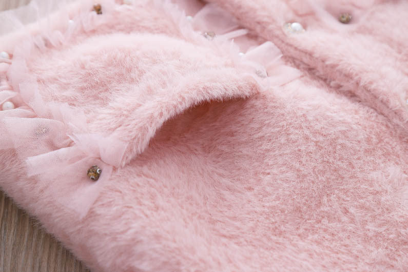 Girls Clothing Sets Winter Kids Girl Sweet Faux Fur Coat and Dress 2pcs Clothes Suit Children Girl Princess Warm Clothes 3 5 8
