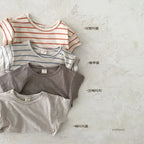 Baby Boy Stripe Shirt Summer Casual Short Bat Sleeve Kids Shirt