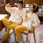 Couples Pajamas Women Men Winter Thicken Pyjamas Sleepwear