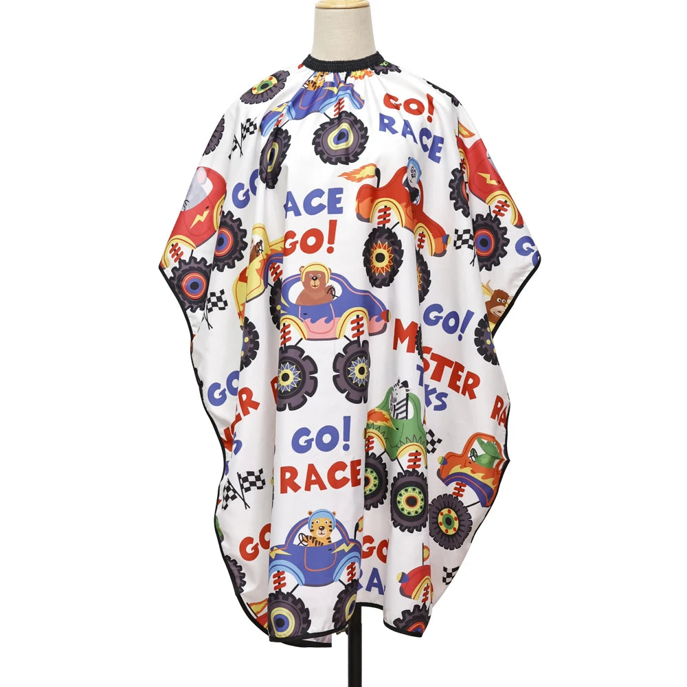 Salon Kids Hairdressing Cape Hairdresser Cartoon Pattern Haircut Styling Gown Barber Shop Household Child Hair Cut Cape Apron