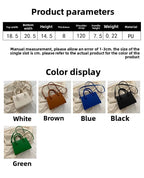 Elegant Black Handbag with Dual Handles, Chic Crossbody Bag, Retro Stylish Tote Small Bag for Women Girls Daily Use, Work, Party