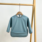 2025New Solid Color Painting Smock Baby's Soft Waterproof Long Sleeve Art Smock Feeding Bib Apron for Kids Accessories