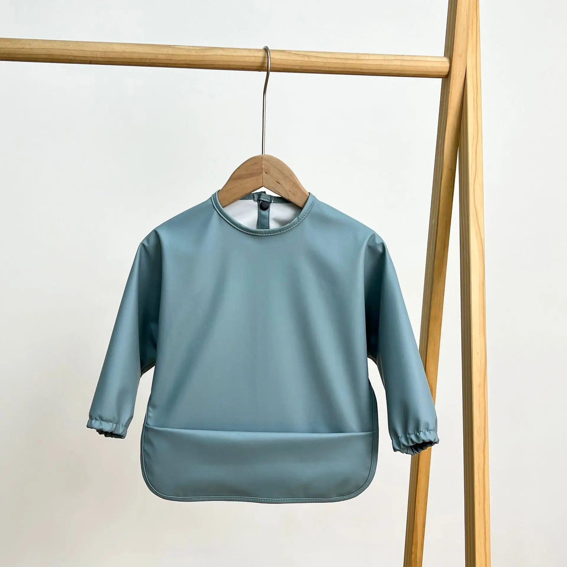 2025New Solid Color Painting Smock Baby's Soft Waterproof Long Sleeve Art Smock Feeding Bib Apron for Kids Accessories