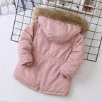 2025 Autumn Winter Girl Jacket Coat Faux Fur Hooded Plus Velvet Thicken Warm Jacket For Girl 4-14 Year Kids Teenager Girl Parka