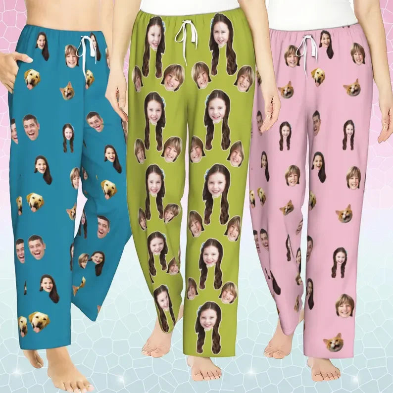 Custom Pajama Pants With Face Custom Photo Pajama Pants for Men Women Personalized Unisex Pajamas Pants,Home Wear Set,Gifts for
