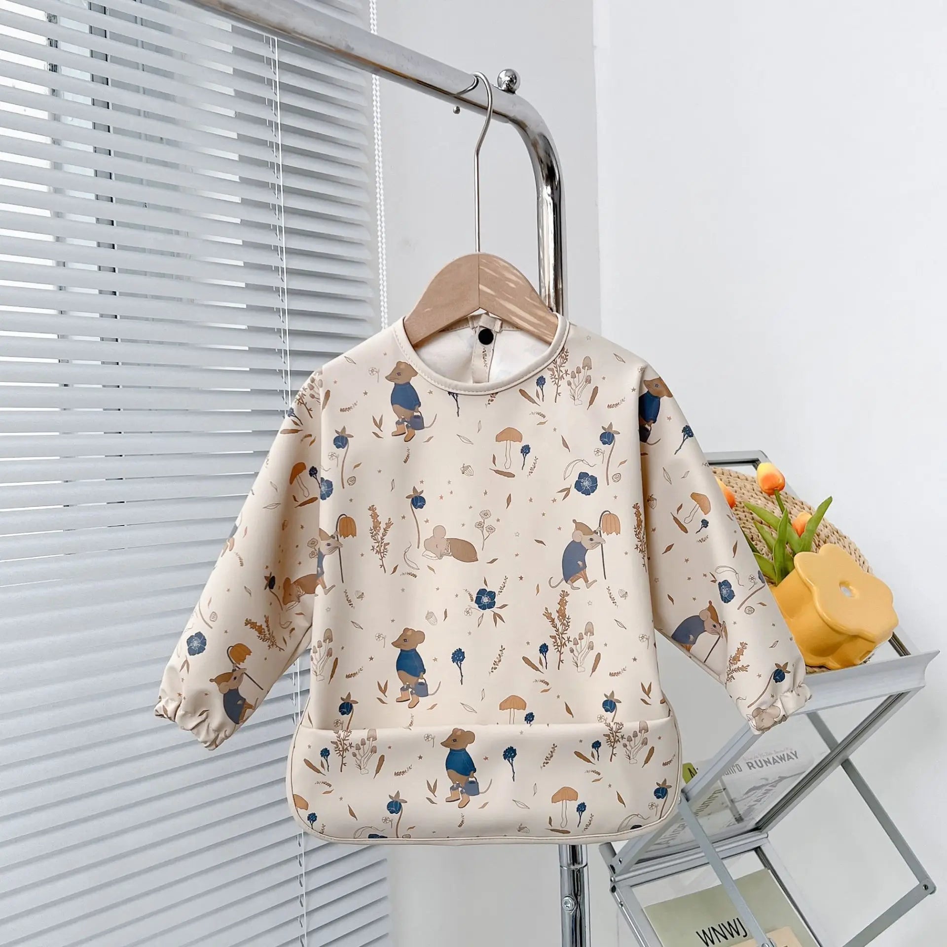 2025New Solid Color Painting Smock Baby's Soft Waterproof Long Sleeve Art Smock Feeding Bib Apron for Kids Accessories