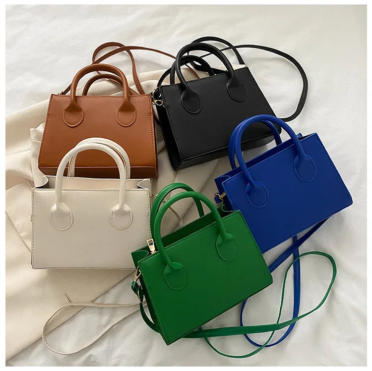 Elegant Black Handbag with Dual Handles, Chic Crossbody Bag, Retro Stylish Tote Small Bag for Women Girls Daily Use, Work, Party