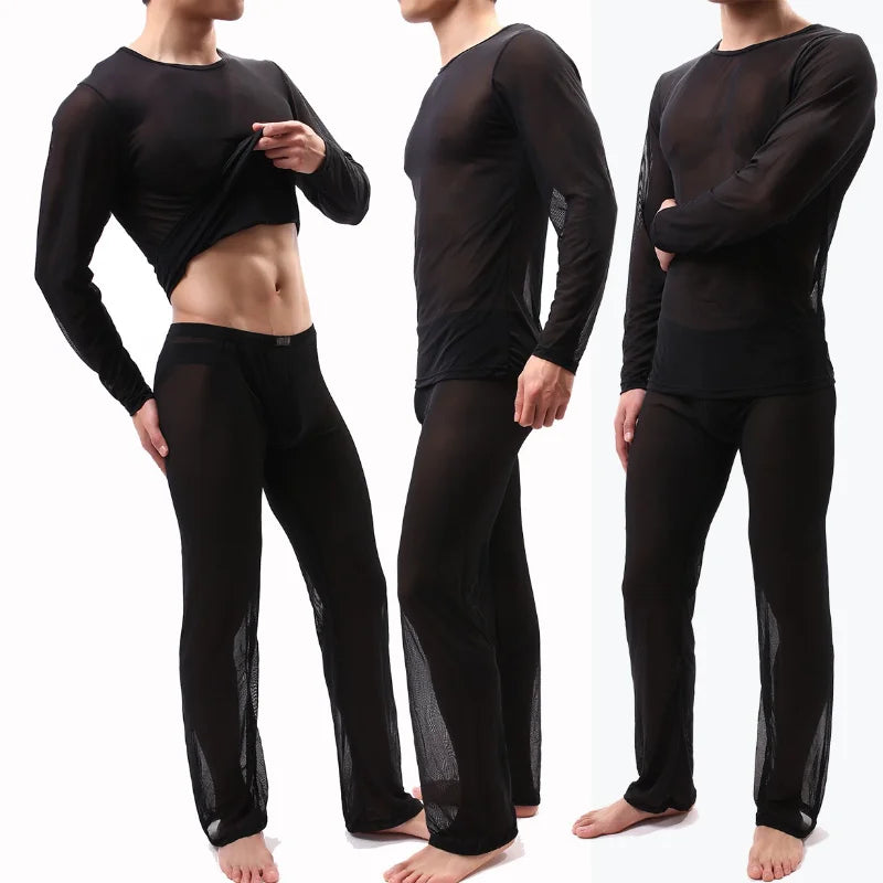 Sheer Pajamas for Men Sexy Mens Sleepwear