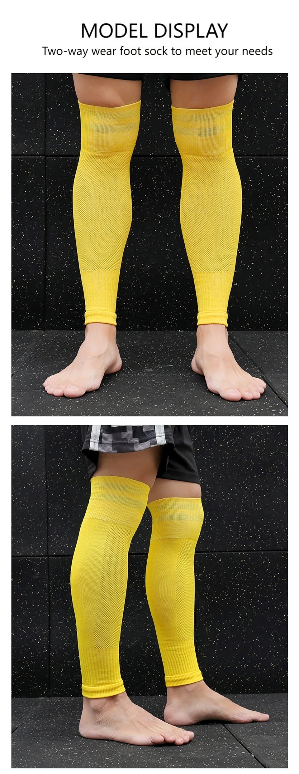 Loogdeel 1Pair Football Sock Calf Sleeves Adult Knee Protection Sports Socks High Tube Breathable Soccer Leg Warmers Shin Guard