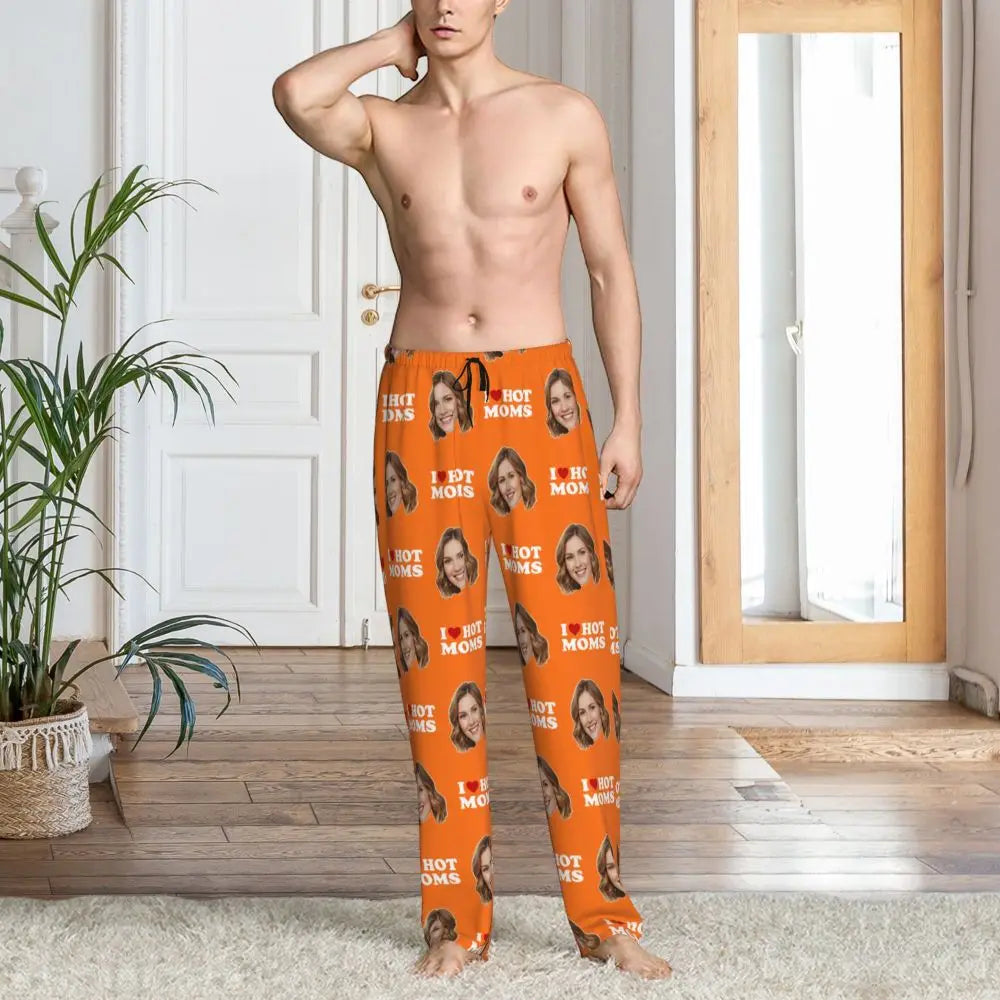 I Love Hot Moms Custom Pajama Pants