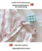 Maternity 2-Piece Spring And Autumn Breastfeeding Pajamas Homewear Spring And Summer Monthly Clothing Leisure Home Suit