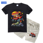 boys shirt  Baby Boy Clothes Set Cartoon Blazing Speed Cars Monster Machines
