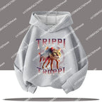 Boy's sports shirt -interesting Italian brain rot Tung Tungtung Sahur children's hooded shirt                h cartoon print-fall/winter top