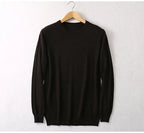 Men Sweater 85% Mulberry Silk 15% Cashmere Solid Colors Crew Neck everyday Long Sleeve Pullover Warm Top Shirt L XL XXL LY047