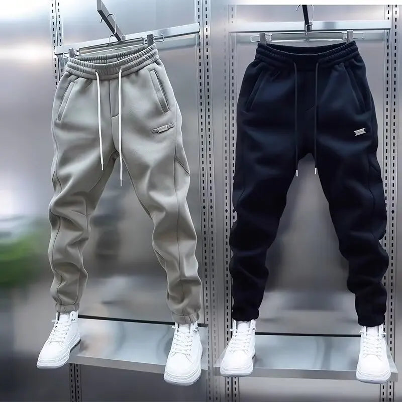 Men's Pants - Solid Color Casual Pants, Sweatpants
