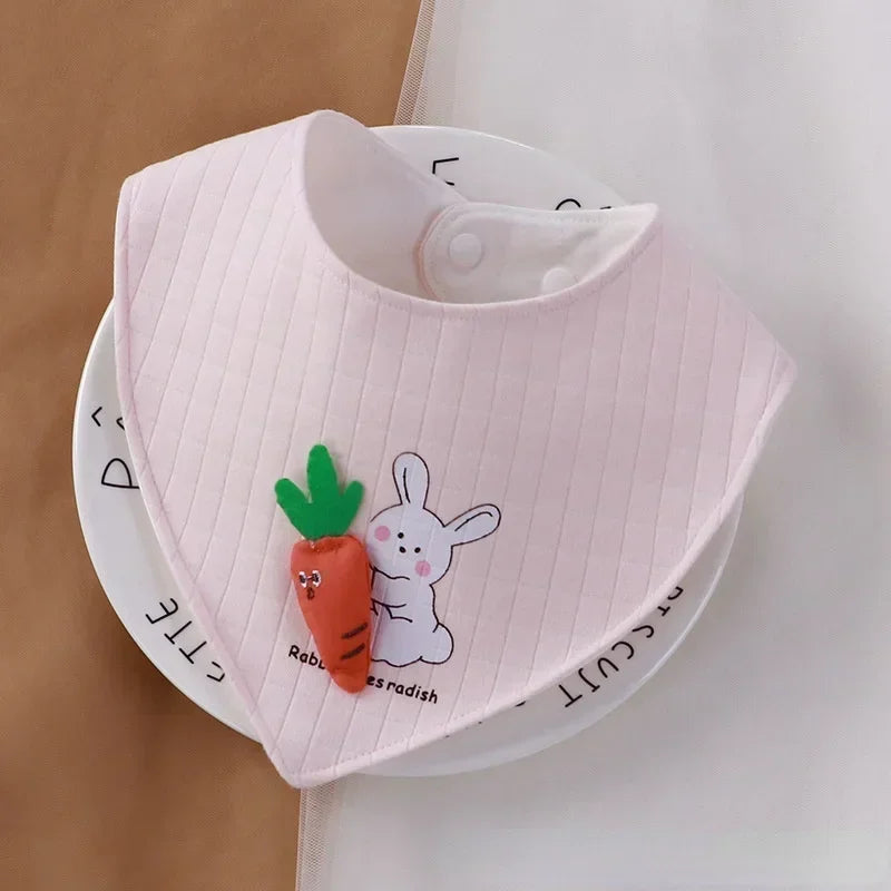 Cartoon Baby Bibs Soft Newborn Feeding Towel Cotton Cloths Baby Girls Boys Bandana Bib Newborn Saliva Towel Burp Cloths