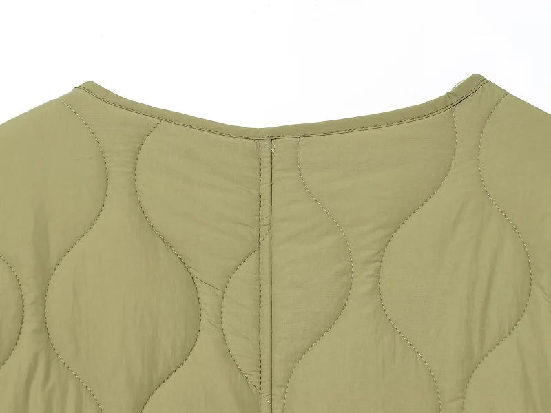 MUJER Black Quilted Jacket Women Padded Demi-season Jackets for Women Long Sleeve Winter Coat Female Outerwears Women's Jacket