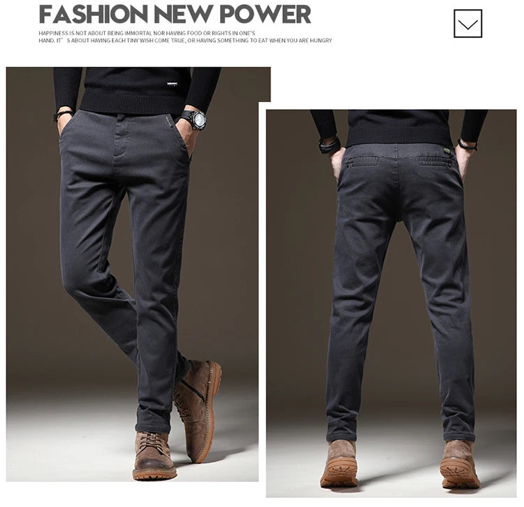Fall High-End Casual Pants Men's Wear-Resistant Versatile Busin West Pants Trendy Loose Straight Long Pants for Men