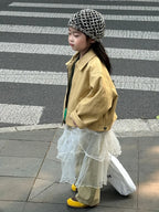 2025 Autumn New Children Long Sleeve Pu Leather Coat Fashion Girls Leather Jacket Solid Boys Lapel Zipper Jacket Kids Clothes