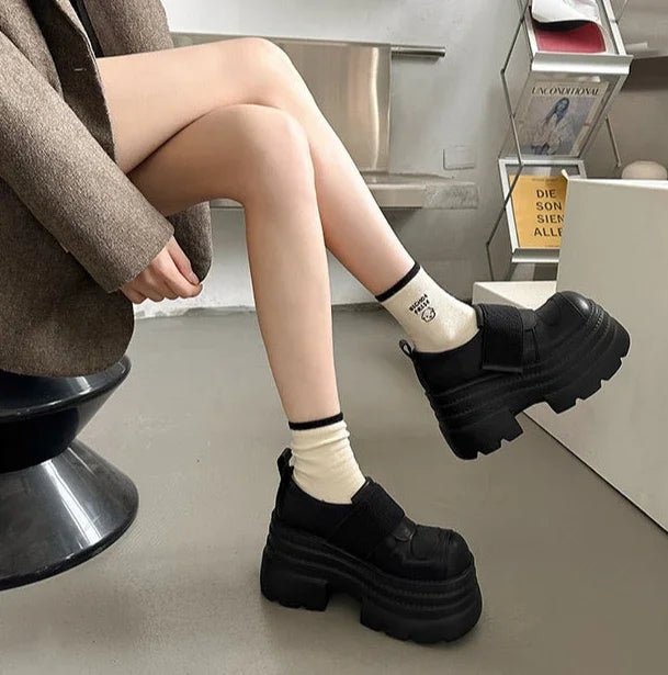Shoes for Women Platform Loafers sLeather Casual Footwear Slip On Popular Genuine Mark Promotion 39 Vacation Shoe Non Woman Pump