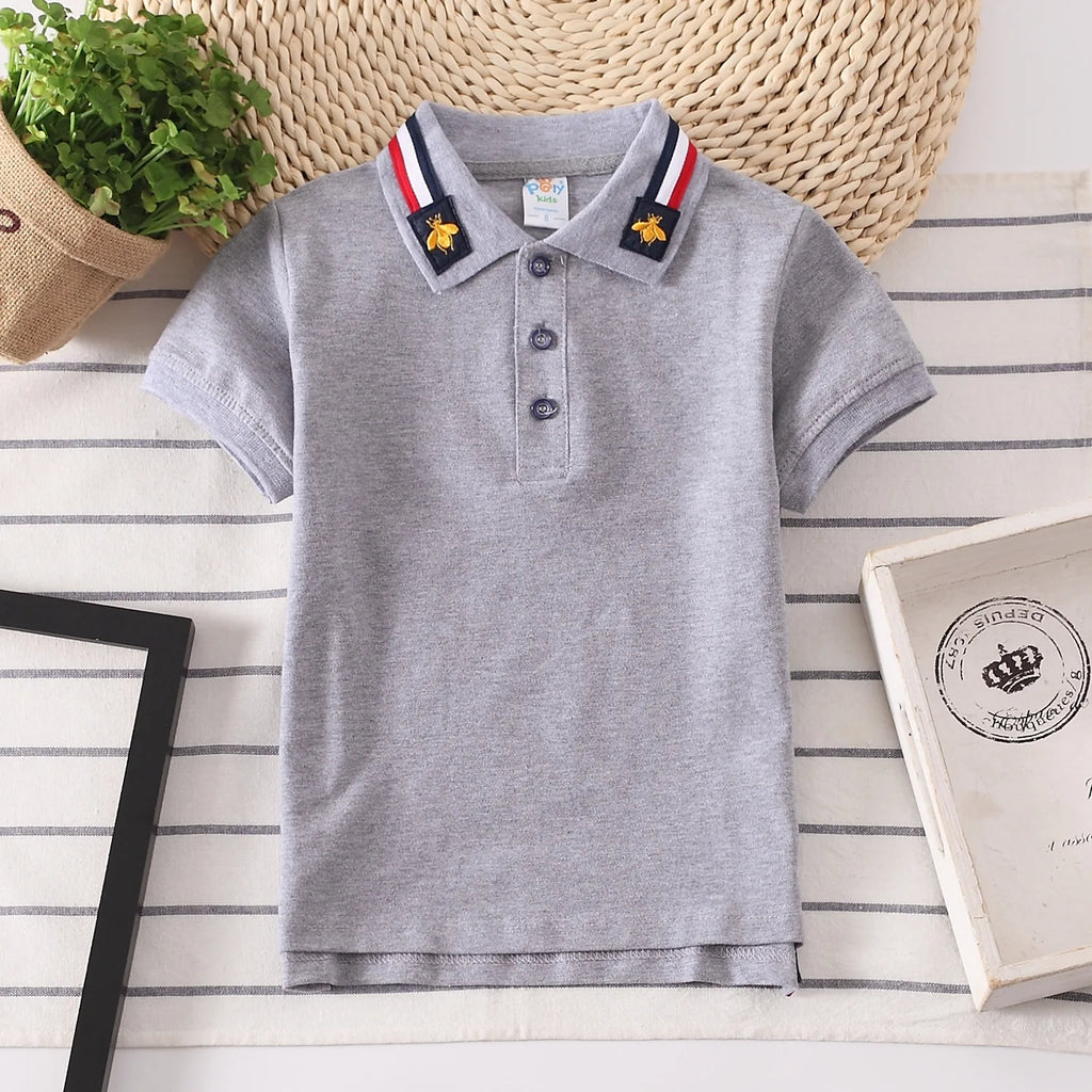 Boys Polo Shirts Short Sleeve Kids Shirt for Boys Collar Tees Fashion Baby Boys Girls Shirts 2-16 Years Children Clothes Tops