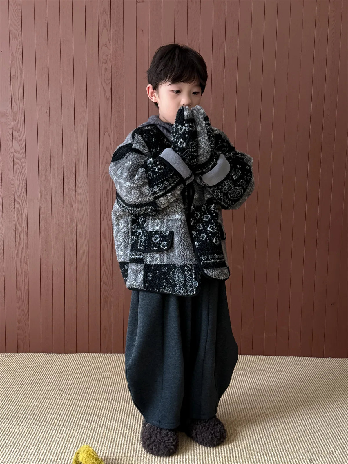 Childrens Coat 2025 Autumn Winter New Thick Windproof Korean Versatile Top Fashionable and Casual Daily Temperament Wear