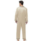 Men Pajamas Set Silk Satin Sleepwear